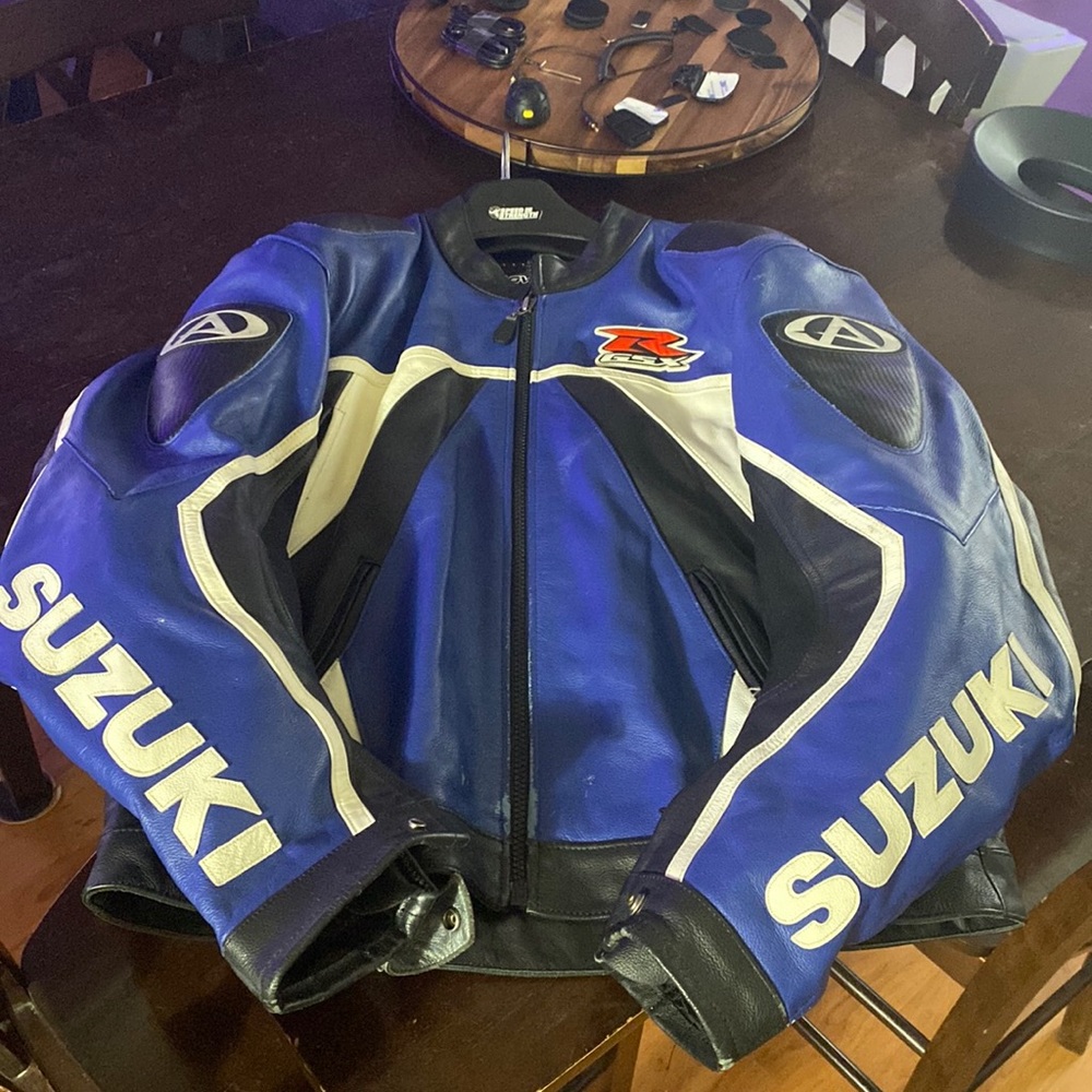 Blue GSXR AGVSport Leather Riding Jacket